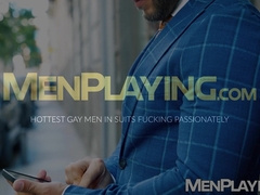 Suited Axel Rockham devours John Brachallis Latino cock before breeding