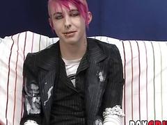 Feminine twink interview and stroking