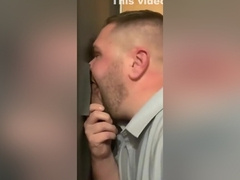 Thick straight cock visits glory hole