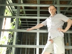 Gay man enjoys milking his manmeat outdoors