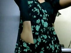 Krithi NAVEL TEASE & HIP FOLDS in Saree, Curvy Body, #Indian Crossdresser Sexy Belly Tease