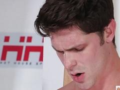 After a photo session, these two hunks can't keep their hands off each other