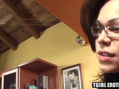 Fantastic tranny bangs handsome dude in a various sex poses