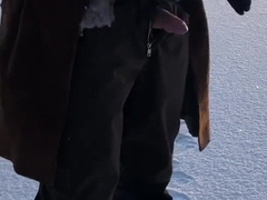 Milking off on a frozen lake - Vertical 60fps