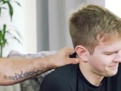 Hairy hunk owning young burglars ass