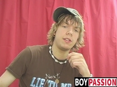 Interviewed young twink Chris Martinson masturbates and cums