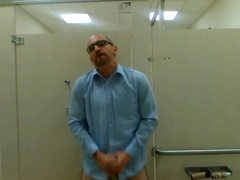 Jerking in a public restroom 3