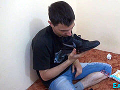 Fetish teenager jacks off