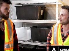 Rough Double Anal by HETEROFLEXIBLE Jock & Coworker on Newbie's Twink Ass!