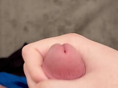 Edging my hard cock and then shooting a massive load into my hands