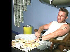 muscled white fellow makes enjoy with a black man