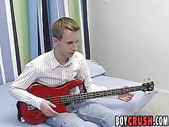 Shy and skinny amateur Jacob Rex masturbates and cums solo