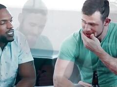 Strip poker turns into bbc gay interracial orgy