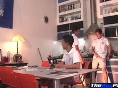 Cute Gay Boy Bounces On A Big Twink Cock