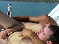 Grant and Valery enjoy anal sex on a boat in the great outdoors