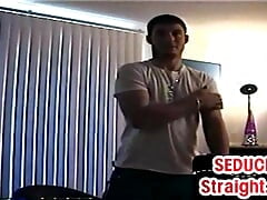 Seduced str8 hairy stud sucked by gay till cum in mouth
