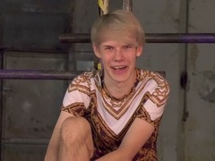 Intense gay wax session leads to deep throat blowjob in the dungeon