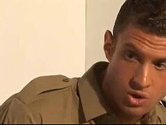 Gay men in uniform backside foray.