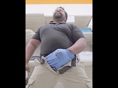 Caught, cock out, big black cock