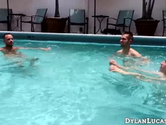 Oliver starts licking Tyler's cock when they enter the bedroom