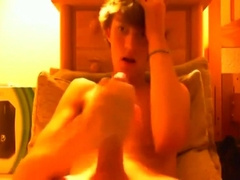 ASTOUNDING lad in super-steamy lingerie milks off