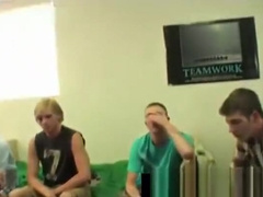 Hazing boys eat cum cracker on campus