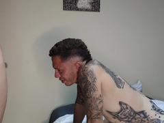 Condom-free humping a super hot tatted colombian stud Aaron McLaron