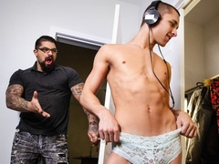 Ryan Bones fucks stepson Theo Brady in his mom's panties