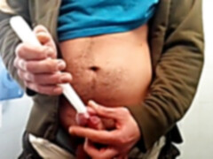 spear sticking with candle and ginormous orgasm