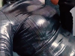 Crossdresser deepthroats fake penis