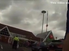 60 SHINY SHORTS COCK OUT AT SUPERMARKET