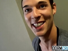 Horny college boy sprays cum on sleeping friends