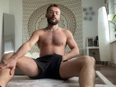 Intense anal session with huge cumshot after yoga featuring Dimiunleashed