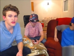 3 str8 guys flashing on webcam
