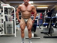 Muscle dad posing in gym: part one
