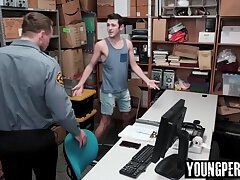 Straight perp detained and ass fucked by gay LP Officer