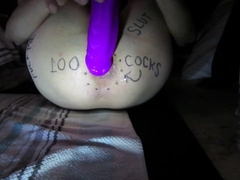 DEEP INSIDE ME WITH MY HUGE PURPLE DILDO