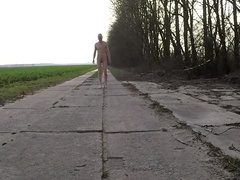 Nackt Auto Fahren Und Selbstbefriedigung Auf Dem Plattenweg