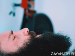 Hunky trainer Markus Kage doggystyled his new client Alex Montenegro in the fitness gym