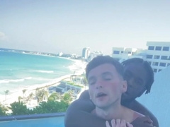 Risky Outdoor Pool Xxx Wet Plow. Draped BIG BLACK COCK Pounds Lad In Public