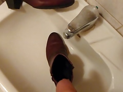 Piss in wifes wine red ankle boot