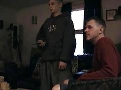 Straight guy pretends it's not a gay fucker slobbers on his junk