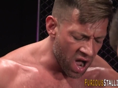 Fellow poked with thick pipe