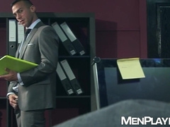 Suited hunk Alex Marte drills Pablo Nunez roughly