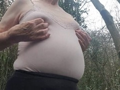 Lingerie, average body, outdoor