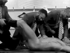 CUM AFTER THE GAME : LOCKER ROOM ORGY B W