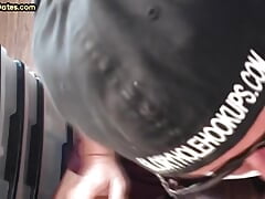 Gloryhole dude sucks nice hard cock while stroking it