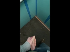 Jacking off and nutting in a public ELEVATOR! I can be seen at any moment!