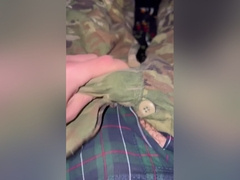 Horny Army Soldier Jerks Off In His Used Boxer Shorts Shooting A Hot Load