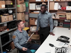 Black security punished by hung superior with bareback